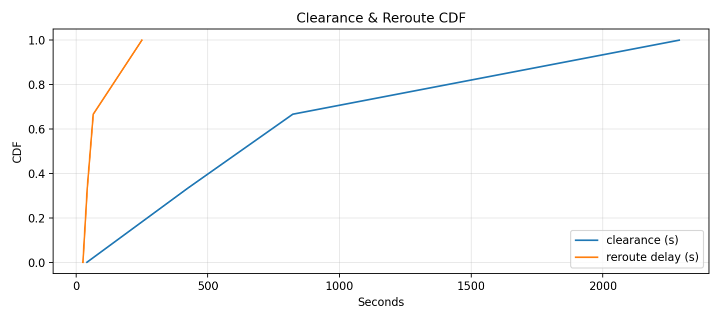Clearance vs. Reroute Time (AD)